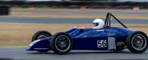 Panning photograph of Formula Vee car at Morgan Park Raceway Warwick