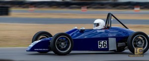 Panning photograph of Formula Vee car at Morgan Park Raceway Warwick